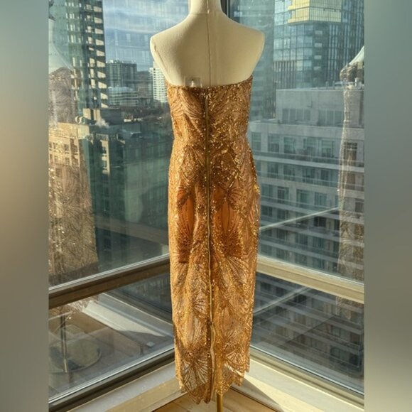 🆕 BRONX & BANCO 🧿 NWOT Giselle Strapless Beaded Sequin Midi Dress, Size M US 6 - Picture 6 of 16